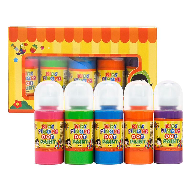 키즈핑거도트페인트/60ml/5색/파스텔세트