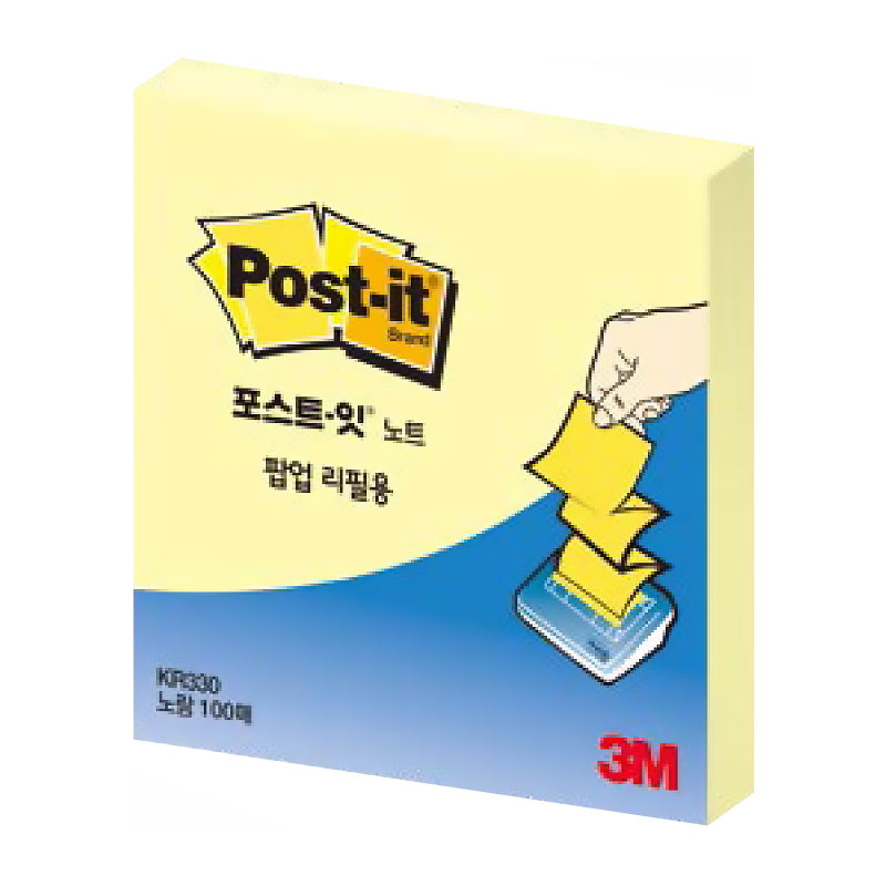 포스트잇/팝업노트/리필/KR330/노랑