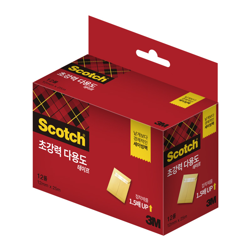 스카치/초강력다용도테이프/세이빙팩/리필/12mm/12롤