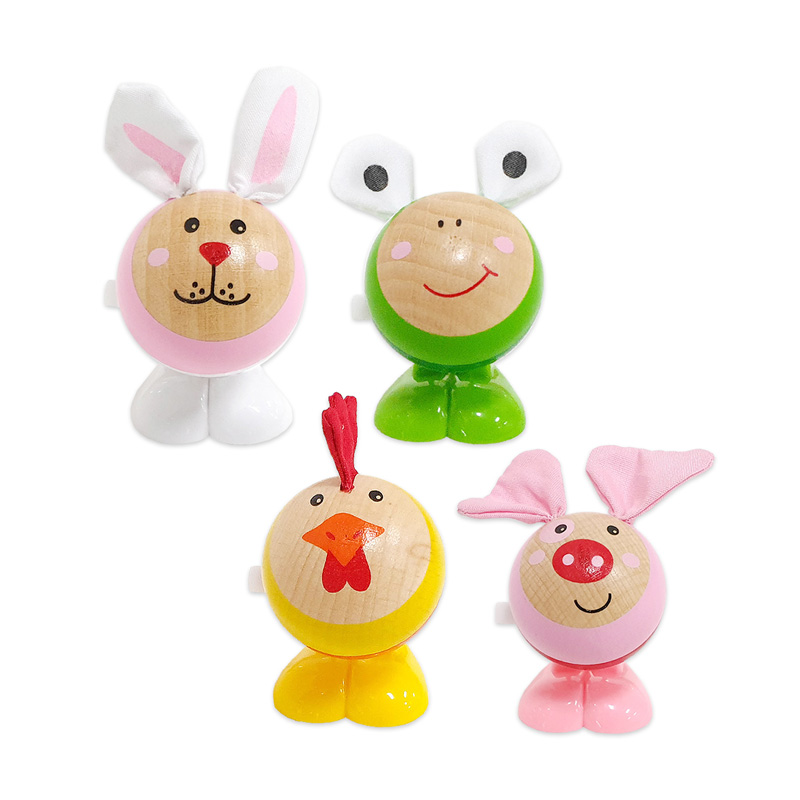 애니멀원목태엽놀이세트/4pcs