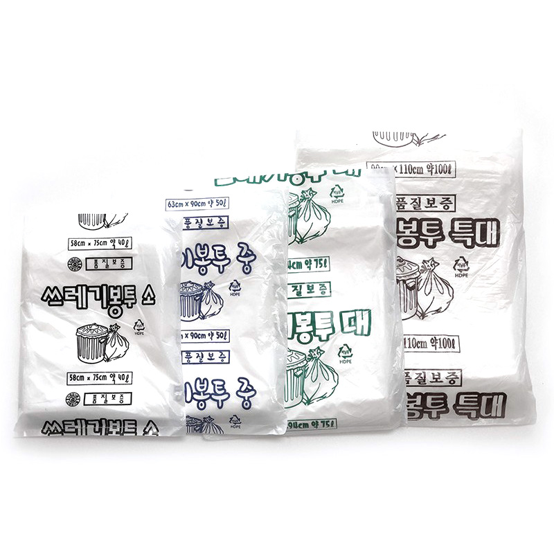 배접쓰레기봉투/100L/투명/20매