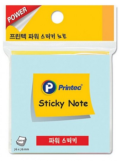 파워스티키노트/S7676B/파랑/76x76mm/100매/프린텍