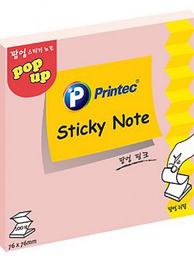 스티키노트팝업리필/P7676P/핑크/76x76/100매/프린텍