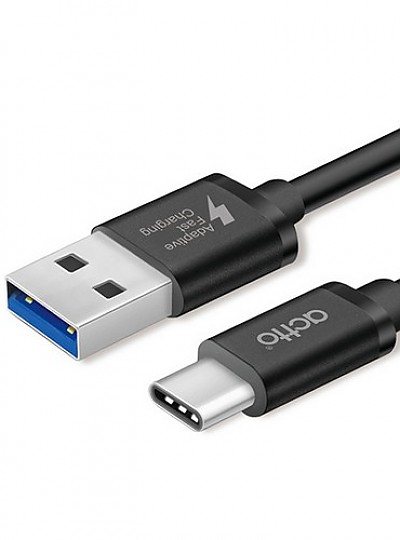 충전테이터케이블/퀵타입C/USB3.1/TC-15/블랙/1M/엑토