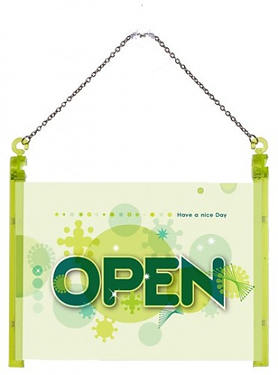 OPEN/CLOSED/프레임/걸이/연두/1220