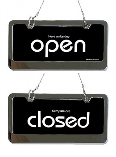 OPEN/CLOSED/스텐/검정/7802