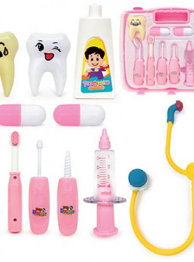 퍼니치과놀이(핑크)10pcs+소프트청진기1