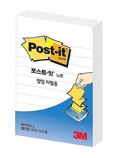 포스트잇 팝업리필용 KR-320 화이트라인