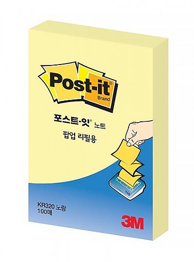 3M 포스트잇 팝업리필 #KR320/노랑