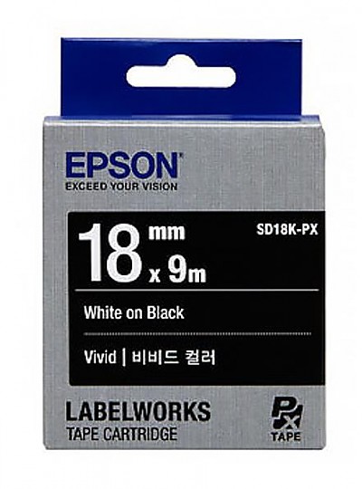 엡손 라벨테이프 SD18K-PX 18mm 흑/백문자