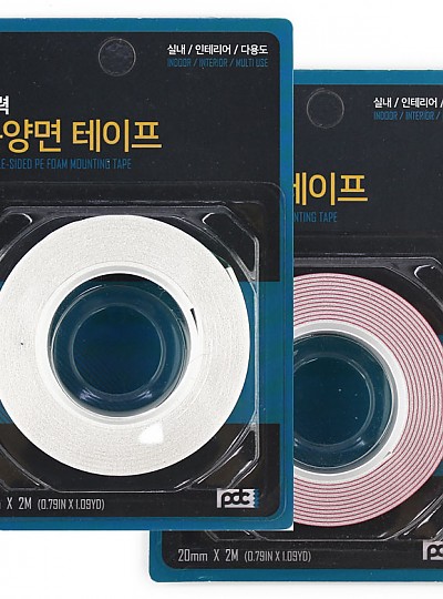 6000 강력 아크릴 PE 폼양면테이프 20mm 2M 실내 인테리어 다용도