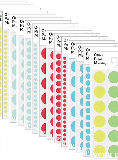 2500 포인트 마스킹스티커 데코 땡땡이 라벨 반투명스티커 